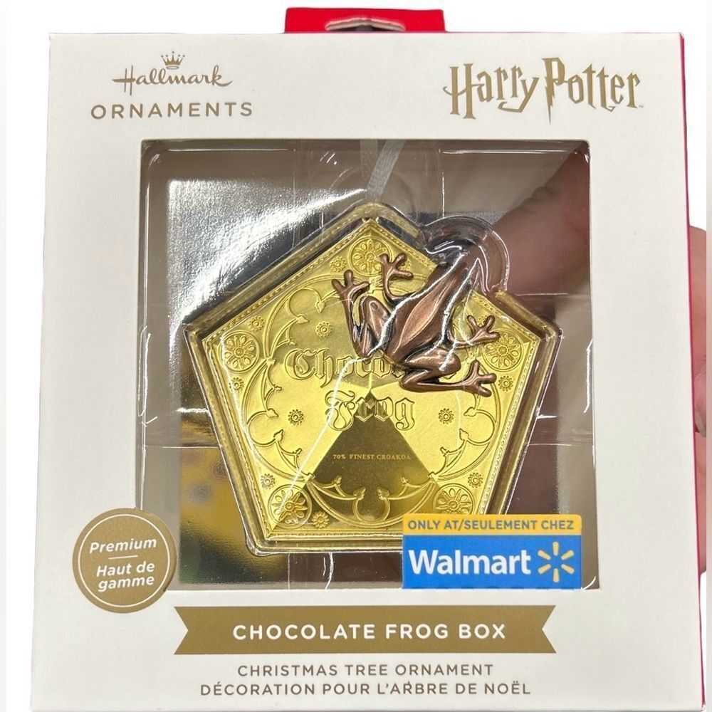 Harry Potter Hallmark Premium Metal Ornament Chocolate Frog & Box NWT